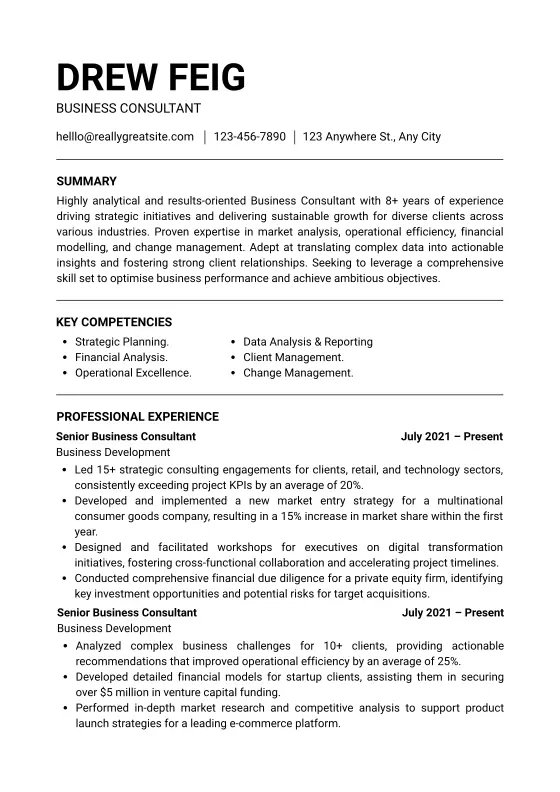 Modern resume template
